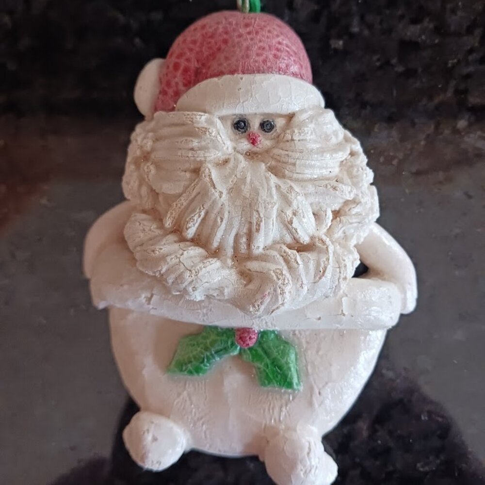 Santa in the Tub, Resin Ornament